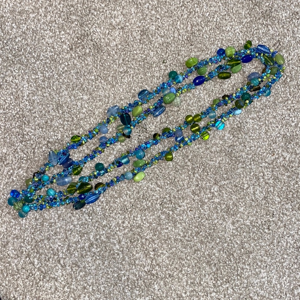 Blue & Green Beaded Necklace